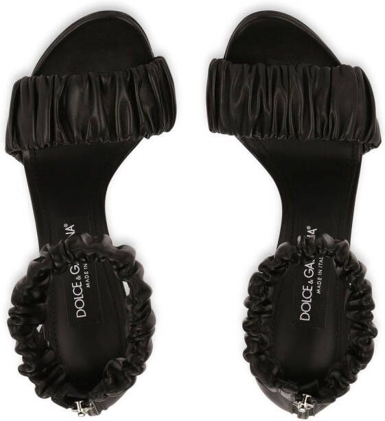 Dolce & Gabbana ruched-detail leather sandals Black