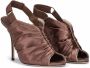 Dolce & Gabbana ruched satin slingback sandals Brown - Thumbnail 2