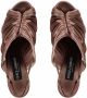Dolce & Gabbana ruched satin slingback sandals Brown - Thumbnail 4