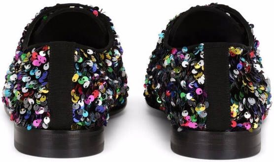 Dolce & Gabbana sequin-embellished lace-up shoes Black