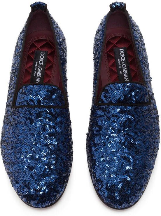 Dolce & Gabbana sequinned flat slippers Blue