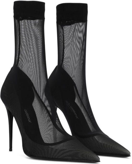 Dolce & Gabbana KIM DOLCE&GABBANA tulle ankle boots Black