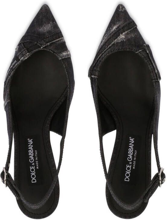 Dolce & Gabbana sling back patchwork pumps Black