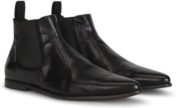 Dolce & Gabbana slip-on calf leather boots Black