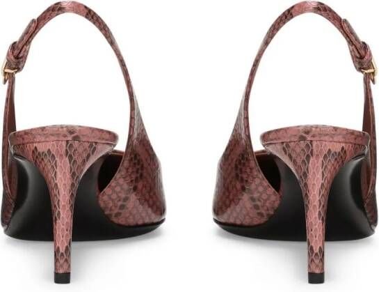 Dolce & Gabbana snakeskin-effect slingback pumps Pink