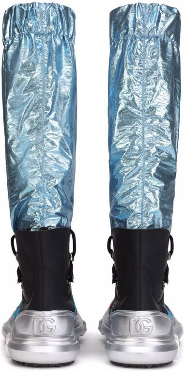 Dolce & Gabbana sock lace-up knee-high boots Blue