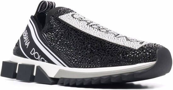 Dolce & Gabbana Sorrento crystal-embellished sock sneakers Black