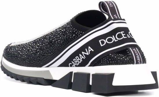 Dolce & Gabbana Sorrento crystal-embellished sock sneakers Black