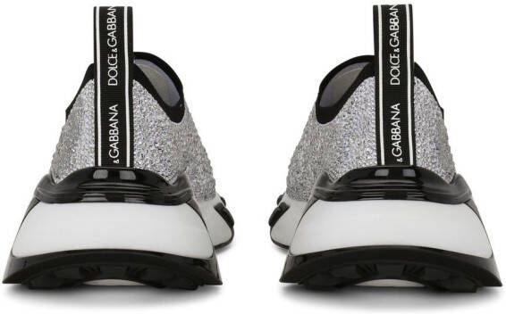 Dolce & Gabbana Fast rhinestone-embellished sneakers Silver