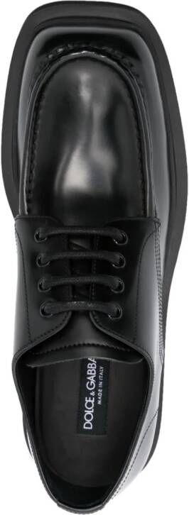 Dolce & Gabbana square-toe leather derby shoes Black