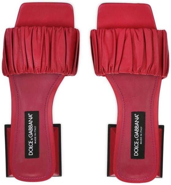 Dolce & Gabbana square-toe slides Red