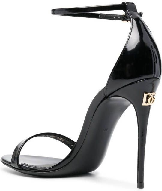 Dolce & Gabbana strap100mm patent-leather sandals Black