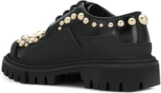 Dolce & Gabbana stud-embellished lace-up shoes Black