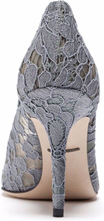 Dolce & Gabbana Taormina-lace crystal-embellished pumps Grey