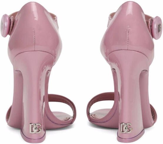 Dolce & Gabbana tapered-heel patent-leather sandals Pink
