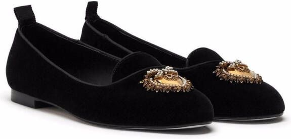 Dolce & Gabbana Velvet Devotion slippers Black