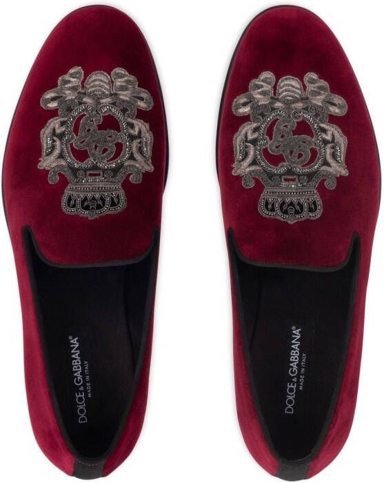Dolce & Gabbana embroidered velvet slippers
