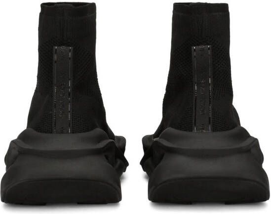 Dolce & Gabbana Wave mid-top stretch sneakers Black