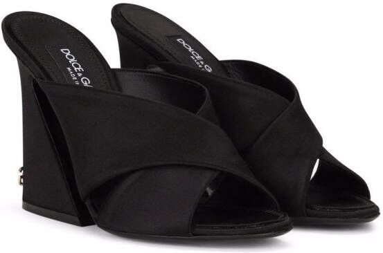 Dolce & Gabbana wide-heel leather mules Black