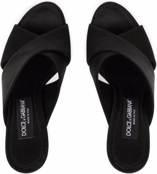 Dolce & Gabbana wide-heel leather mules Black