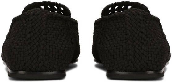 Dolce & Gabbana woven almond-toe loafers Black