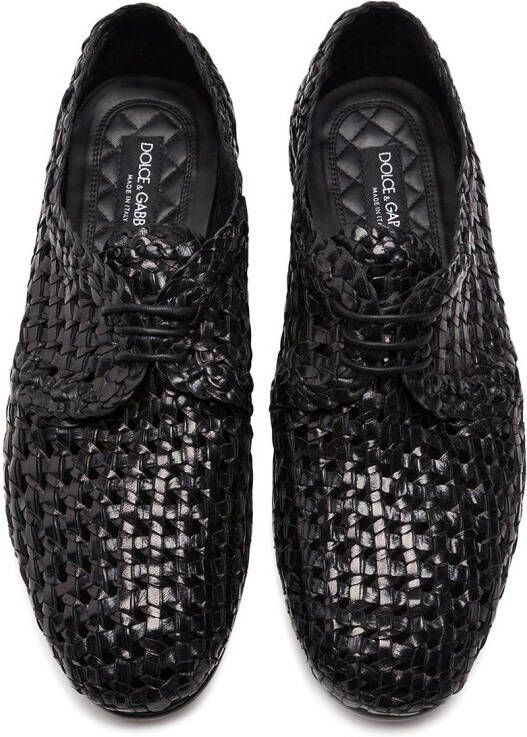 Dolce & Gabbana Persia woven leather derby shoes Black