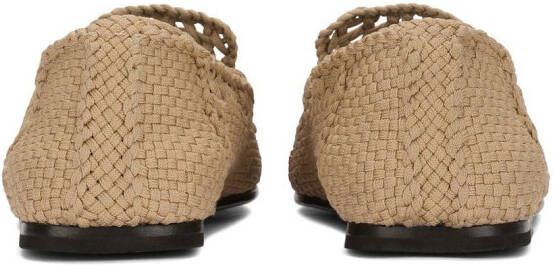 Dolce & Gabbana woven leather slippers Neutrals