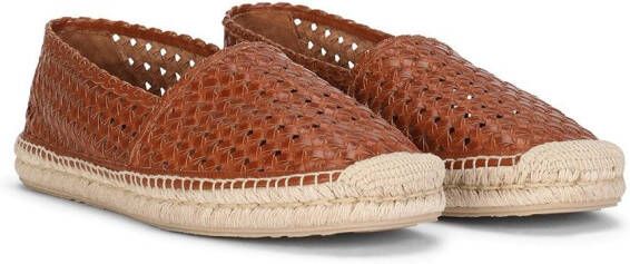 Dolce & Gabbana woven leather espadrilles Brown