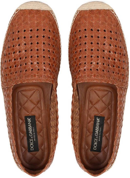 Dolce & Gabbana woven leather espadrilles Brown