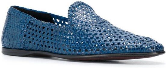 Dolce & Gabbana woven leather slippers Blue