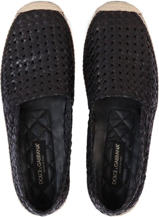 Dolce & Gabbana woven leather espadrilles Black