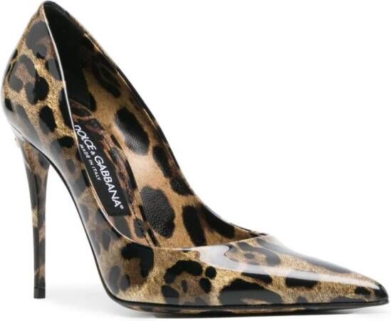 Dolce & Gabbana x Kim 110mm leopard-print pumps Brown