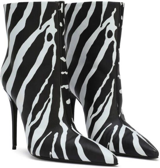 Dolce & Gabbana zebra-print ankle boots Black