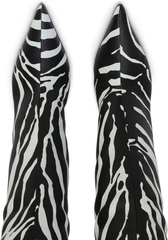 Dolce & Gabbana zebra-print knee-high boots Black
