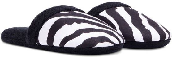 Dolce & Gabbana zebra-print terry-cloth slippers Black