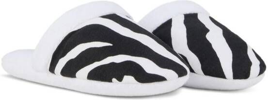 Dolce & Gabbana zebra-print terry slippers White