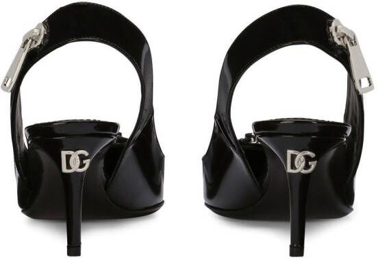 Dolce & Gabbana zip-detail pointed pumps Black