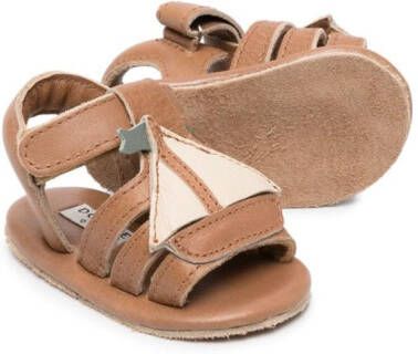 Donsje boat-patch leather sandals Brown