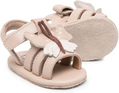 Donsje butterfly-appliqué touch-strap sandals Neutrals