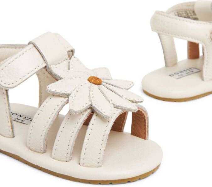 Donsje floral-appliqué leather sandals White
