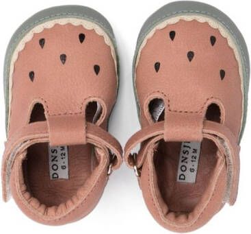 Donsje Nanoe leather crib shoes Pink