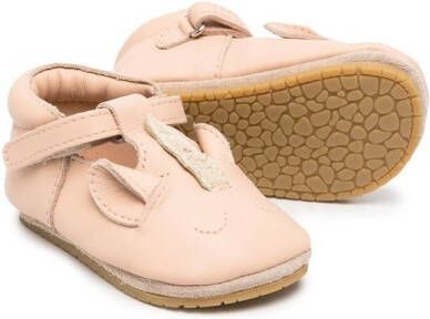 Donsje pop-up leather ballerina shoes Neutrals
