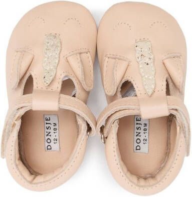 Donsje pop-up leather ballerina shoes Neutrals