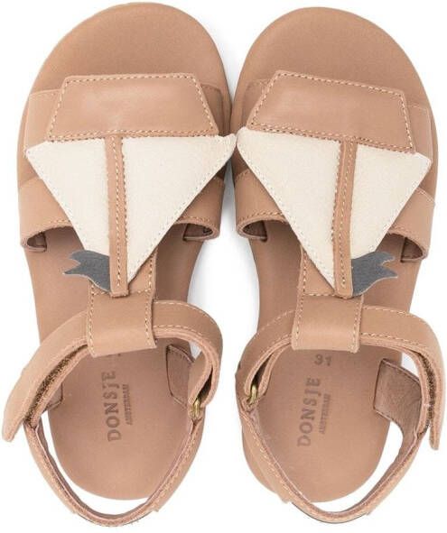 Donsje touch-strap fastening sandals Brown