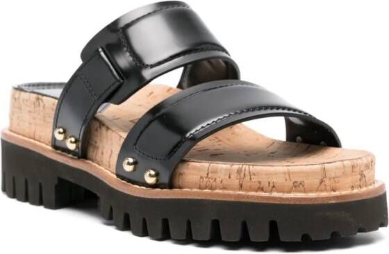 Dorothee Schumacher 60mm double-strap leather sandals Black