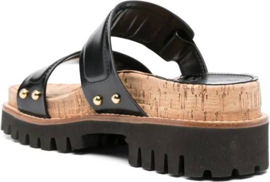 Dorothee Schumacher 60mm double-strap leather sandals Black