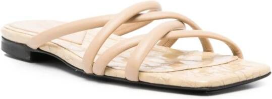 Dorothee Schumacher crossover-strap flat leather sandals Neutrals