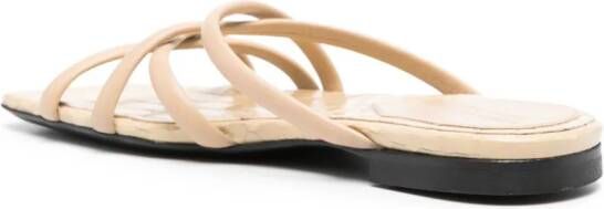 Dorothee Schumacher crossover-strap flat leather sandals Neutrals