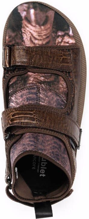 Doublet Dinossaur layered sandals Brown