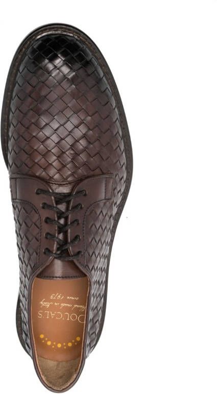 Doucal's almond-toe leather derby shoes Brown